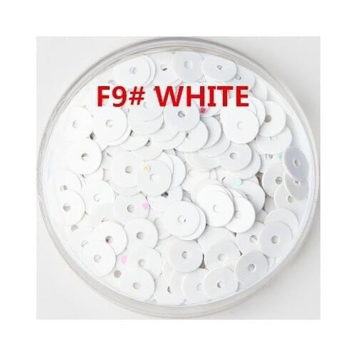 50g/lot 8mm White Flat Round Sequins For Craft Bolsa Children, Wedding DIY Garment Accessories Middle Hole Confetti
