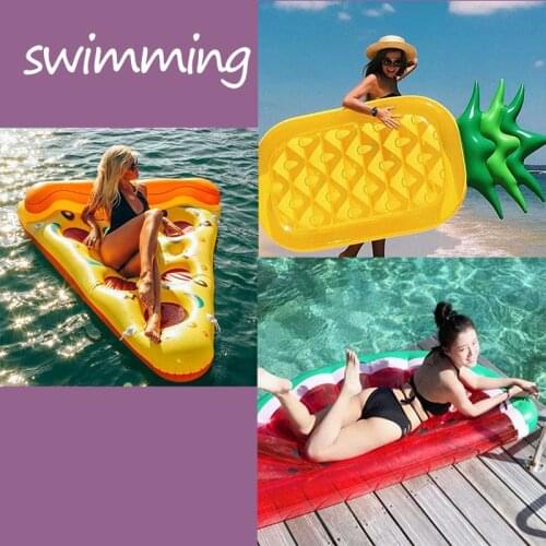 Pineapple Watermelon Pizza fruit Inflatable Swimming Pool Float for Adult Kids Colorful Water Toys Summer Holiday Beach Party