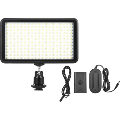 Andoer DC 8V 3A Switching Power Dummy BatterySupply Adapter with LED Light for NEEWER CN-160 CN-126 W160 W228 Video Light