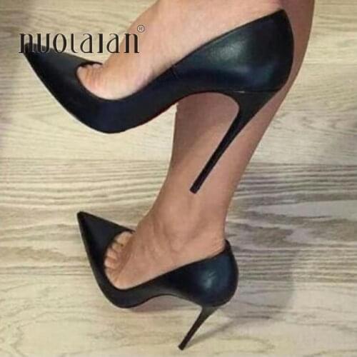 Brand Shoes Woman High Heels Women Shoes Pumps Stilettos Shoes For Women Black High Heels 12cm/10cm/8cm Leather Wedding Shoes