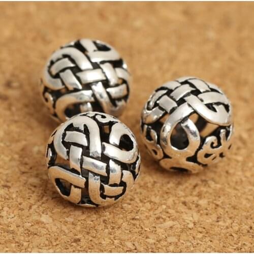 S925 Sterling Jewelry Thai Silver Diy Accessories Loose Beads 10mm Eight Treasures Auspicious Beaded Wholesale Bulk