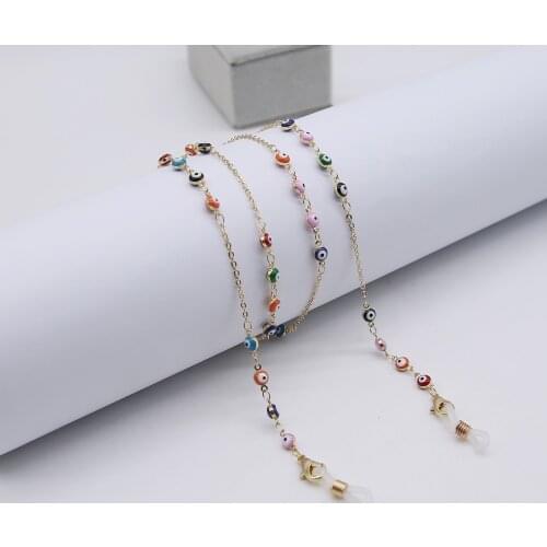 Evil Eye Chain Mask Chains Female Bohemian Jewelry Necklace Glasses Chain Cord Holder Rope Neck Strap Lanyard Sunglasses chain