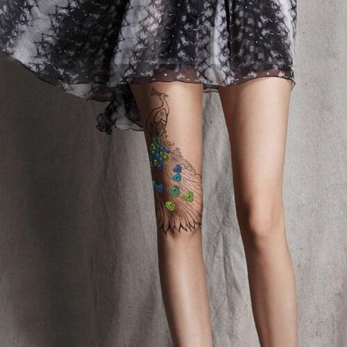 Color Peacock Tattoo Pantyhoses Wholesales And Dropshipping