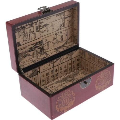 Traditional Carved Wooden Box (22x13x9cm) Handmade Wood Chest - Great for Storing Jewelry, Coins, Small Treasures
