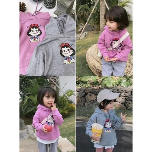 2 3 4 5 6 Y Girls Hoodies Casual Cartoon Print Hooded Sweatshirts for Girls Kids Clothing Autumn Toddler Baby Pullover Tops