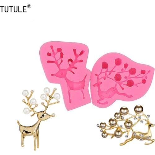 Gadgets - reindeer deer mold flexible silicone for polymer clay fondant cookies Deer Walking Silicone Rubber Food Safe Mould