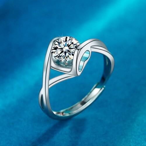 Inbeaut Hot Sale 2 ct Excellent Cut D Color Heart Moissanite Ring Pass Diamond Test 925 Silver Angel Kiss Love Moissanite Rings