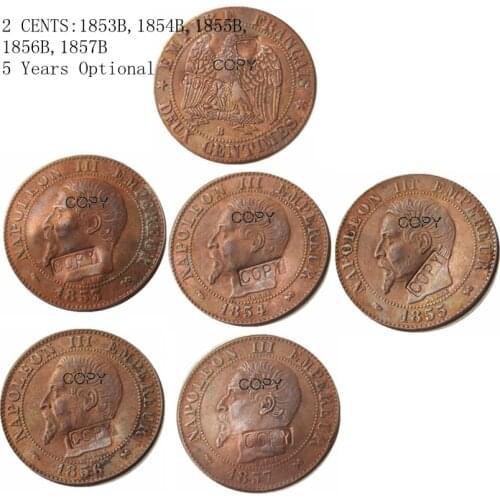 France 2 Cents 1853-1857 -B Copper Copy Coins