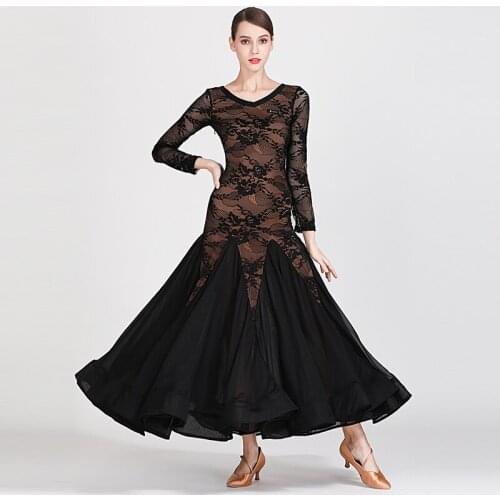 Lace Ballroom Dance Dress Women Stage Clothing Accessories Waltz Dance Outfits Drag Outfit Designer Dress Tango Dancewear JL2700