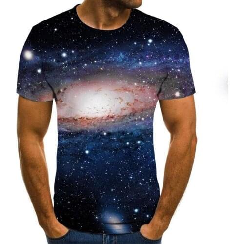 Summer 3d Printing Men 'S T -Shirt Casual Short Sleeve O -Neck Men 'S T -Shirt Fashion Galaxy Star Print 3d T -Shirt Top