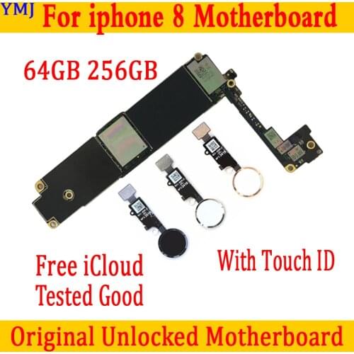 Good quality Original For iphone 8 Motherboard With/Without Touch Finger ID Unlocked For iPhone 8 4.7 "Logic Board With LTE 4G