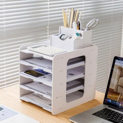 5 Layers Multifunction Document Trays File Letter Holder Stationery Storage Waterproof Desk Organizer Office Accessories WF