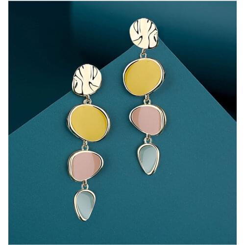 Morandi Color Series Jewelry Fashion Irregular Drop Earrings For Women Cute Elegant S925 Needle New Earring Good Gift