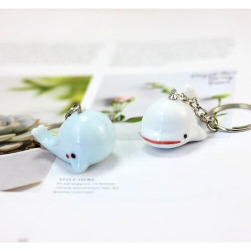 Cartoon Lucky-Dolphin-Whale Key chains Sea-ocean-Animal Keychain Purse Bag Buckle HandBag Pendant Car Keyring Holder Women