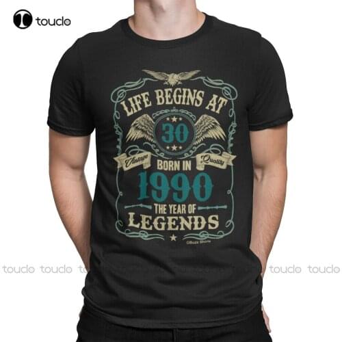 Life Begins At 30 Mens T-Shirt Born In 1990 Year Of Legends 30Th Birthday Gift black tshirt men