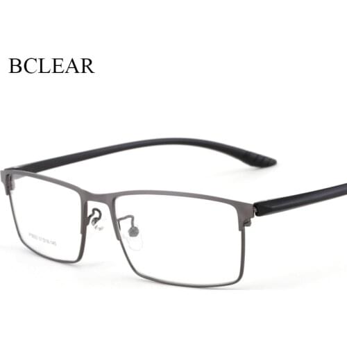 BCLEAR 2019 Alloy Glasses Frame Men Ultralight Square Myopia Presbyopia Prescription Eyeglasses Metal Full Optical Frame Eyewear