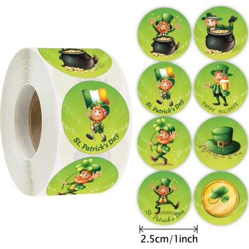 50-500pcs Happy Holidays labels stickers with garland scrapbooking for kids party activity favors stationery 1inch sticker