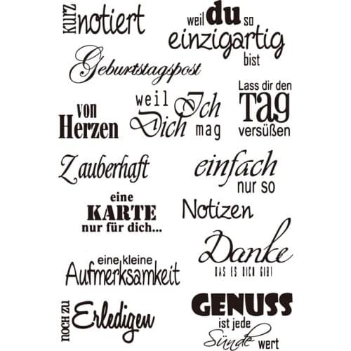 German word Transparent Clear Silicone Stamp/Seal for DIY scrapbooking/photo album Decorative clear stamps