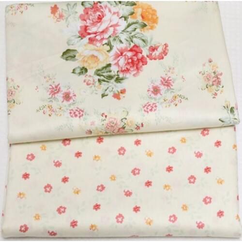 Brand New 2 Designs All Over Big & Small Blooming Rose Flowers 100% cotton twill cotton Fabric for KIDS coth quilting home decor