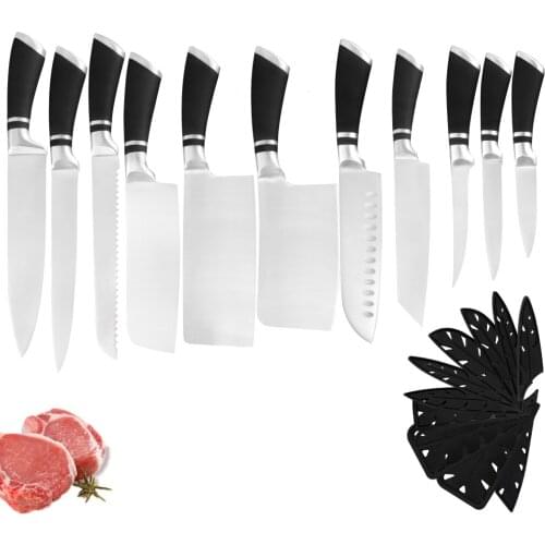 XYj Japanese Stainless Steel Kitchen Knives Gift Sheath Cover Boning Beef Cleaver Slicer Utility Knife Meat Poultry Seafood Tool
