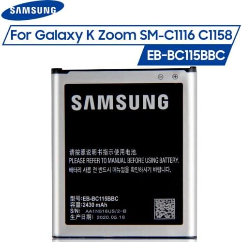 Original Samsung Battery EB-BC115BBC For Samsung GALAXY K Zoom SM-C1116 C1158 C1115 EB-BC115BBE Genuine Battery With NFC 2430mAh