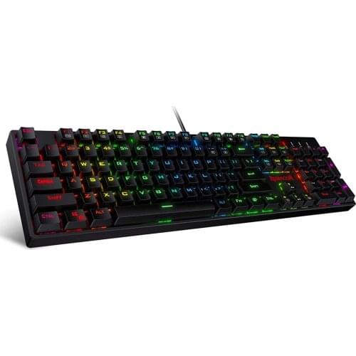 Redragon K582 SURARA RGB LED Backlit Mechanical Gaming Keyboard with 104 Keys-Linear and Quiet Red Switches For Game Laptop PC