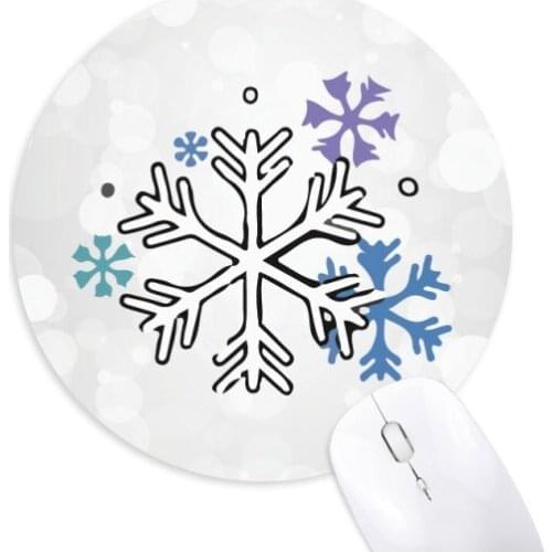 Weather winter snowflake illustration pattern round game office antiskid rubber mouse pad gift