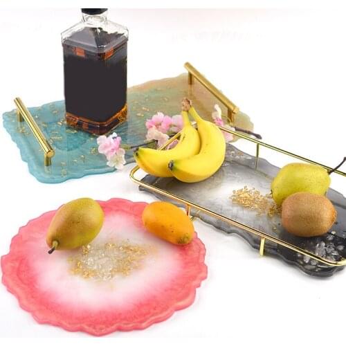 Tea Tray Silicone Fruit Tray Mould Desktop Decoration Crafts Fruit Tray Base Coaster Flat Mould Table Mat Mould