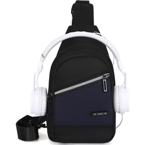 New Style Chest Bag Mens Messenger Tide Brand Shoulder Canvas Casual Small Backpack Diagonal Student Waterproof Fashion Bag