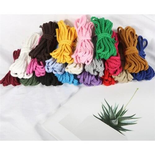 19 Colors 5yards 6mm Polyester Cotton Rope Craft Decorative Twisted Cord Rope For Handmade Decoration Lanyard Thread Cord DIY