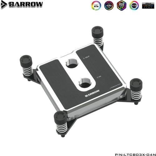 Barrow CPU Water Block use for Intel X99 X299 Socket LGA2011 2066 POM / Brass Metal Top / A-RGB Light to 5V 3PIN GND AURA