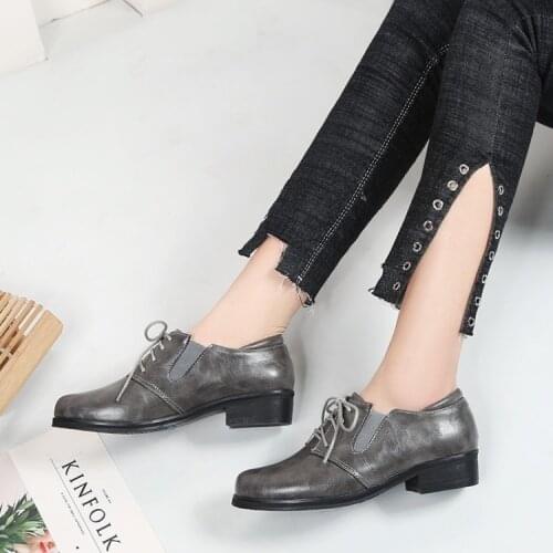 Big Size 11 12 13 14 15 16 17 ladies high heels women shoes woman pumps Rough heel buckles Little round head lace-up