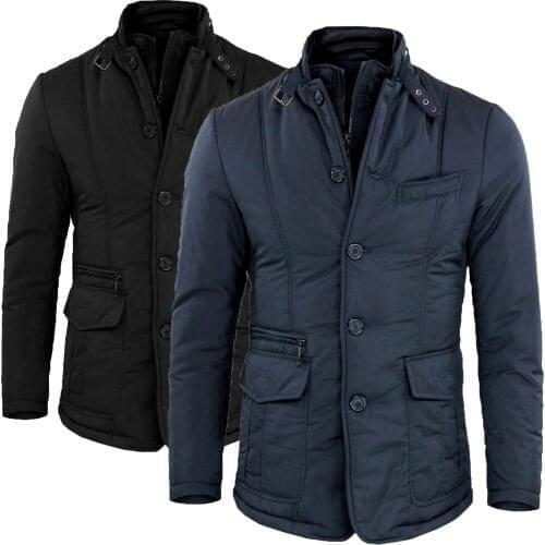 Vest Men Winter Slim Fit Elegant Blazer Jacket Designer Shirts Blue Black