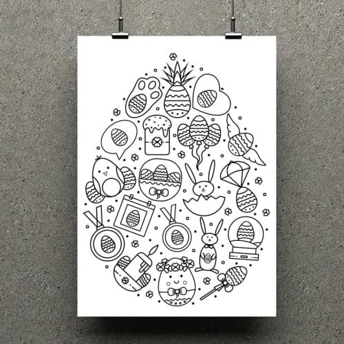 ZhuoAng Easter egg Fruits Clear Stamp / Scrapbook Rubber Stamp / Craft Clear Stamp Card / Seamless Stamp