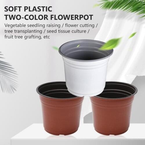 10pcs 9cm 10cm Mini Plastic Round Flower Pot Holder Nursery Planter Grow Box Fall Resistant Tray for Home Garden Home Decor