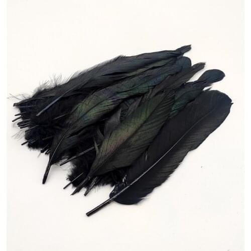 100pcs Black Rooster Feathers Tail Crafts DIY Natural Feathers Plumas Hair Wedding Party Decor Colored Plume Accessories 13-18cm