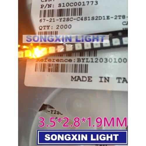 1000PCS EVELIGHT SMD 3528 LED Yellow Automotive LED Light for car 1210 3528 smd led diode PLCC-2