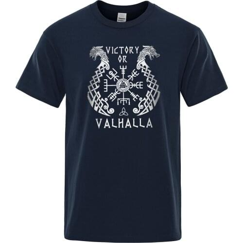 2020 Summer Print T shirt Men Short Sleeve Viking legend T-Shirt Retro Classic Tee Shirt Valhalla Odin Tops Mens Cotton Tshirt