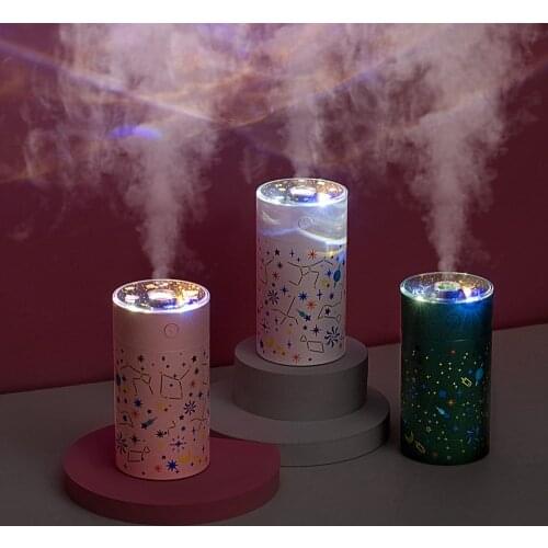 250ml Starry Sky Projection USB Air Humidifier Ultrasonic Mist Maker Air Purifier for Home Car Mini Portable Aroma Diffuser