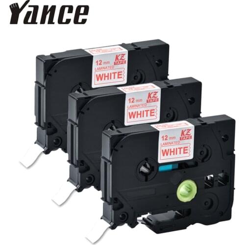 3Pack tze tape TZe-232 TZE 232 Compatible For label printer brother label tape12mm red on white label tape for brother printer