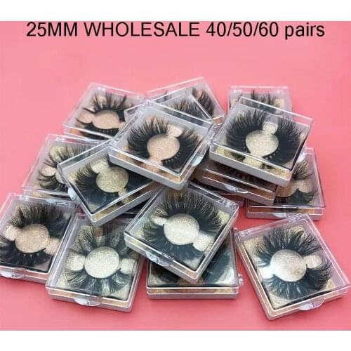 40/50/60 Pcs Wholesale MIKIWI 25mm 3D Mink Lash Natural Soft Mink Eyelashes Wholesale False Eyelash Makeup False Lashes In Bulk