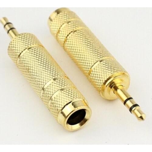 5pcs 3.5 Male to 6.35 Female Jack Connector 3.5mm to 6.5mm Stereo Headphone Microphone Audio Adapter Gold-plated
