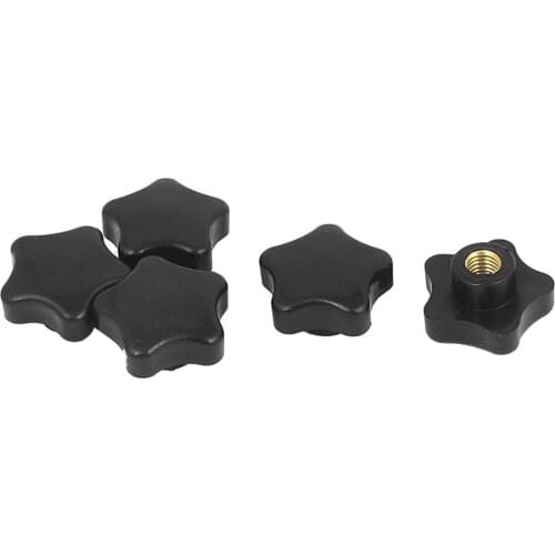 5pcs M10 Female Thread 39mm Plastic Star Head Screw On Clamping Knob