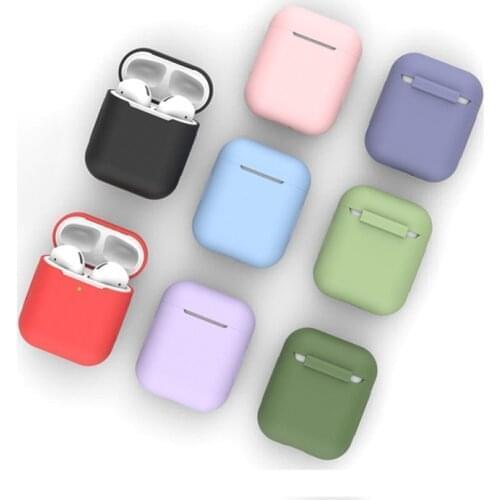 50pcs protective silicone cases for airpods 2/Airpods 1 case solid candy color covers cover shell tok husa