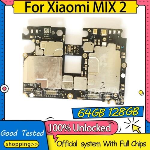 128GB Original Unlocked Mainboard For Xiaomi MIX2 Mi MIX 2 Motherboard Circuits Logic Main Board Full Chips Flex Cable