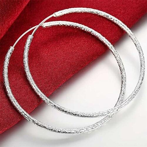 New Arrival 925 Sliver Big Round Earrings Beautiful Fashion Abrazine Round Earrings For Super Women Charm Jewelry Gift