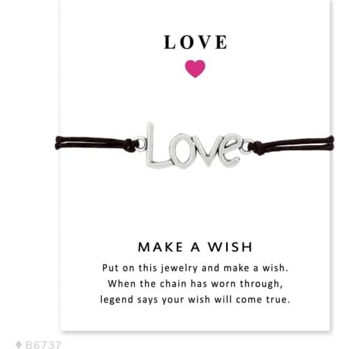 Love Charm Bracelets Rope Chain Jewelry Women Boy Girl Unisex Jewelry Friendship Christmas Gift Drop Shipping
