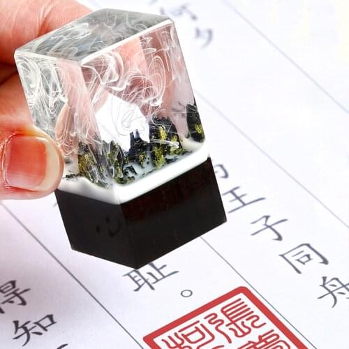 Chinese Traditional Style Solid Wood Resin Customized Name Stamp Elegant Antiquity Wooden Personal Seal Gift For Teacher Friend