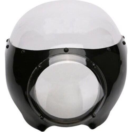 Motorcycle 5 3/4" Headlight Fairing Windshield Screen Motorcycle For Haley Drag Racing Dual Sport Bike Cruiser Bobber Chopper