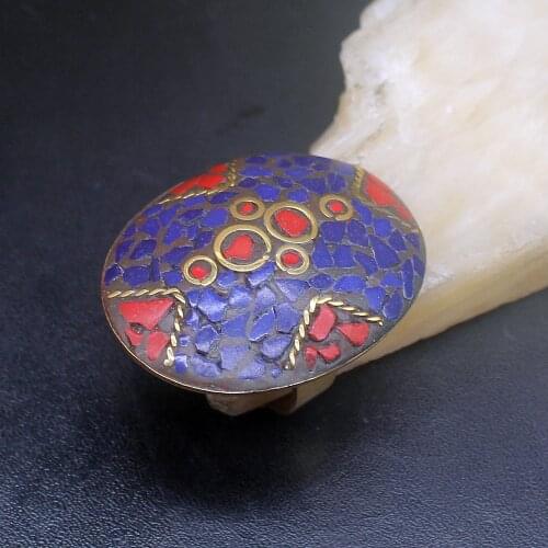 Gemstonefactory Jewelry Big Promotion Single Unique Yellow Gold Plated Charm Sapphire Coral Women Men Gifts Rings 8# 20212687